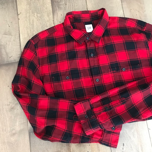 GAP Other - GAP Flannel Shirt Plaid Red Button Down